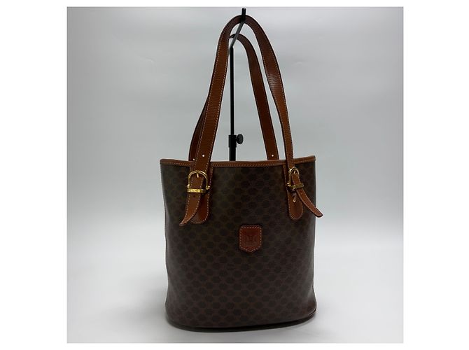 Borsa a secchiello a tracolla Céline marrone pelle - vista 4
