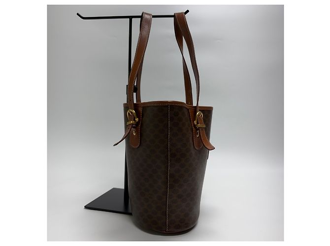 Borsa a secchiello a tracolla Céline marrone pelle - vista 8