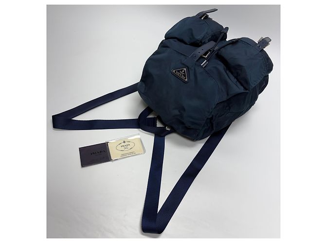 Prada Zaino in nylon Medium Navy Unisex Blu - vista 11