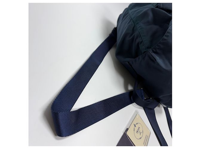 Prada Zaino in nylon Medium Navy Unisex Blu - vista 13