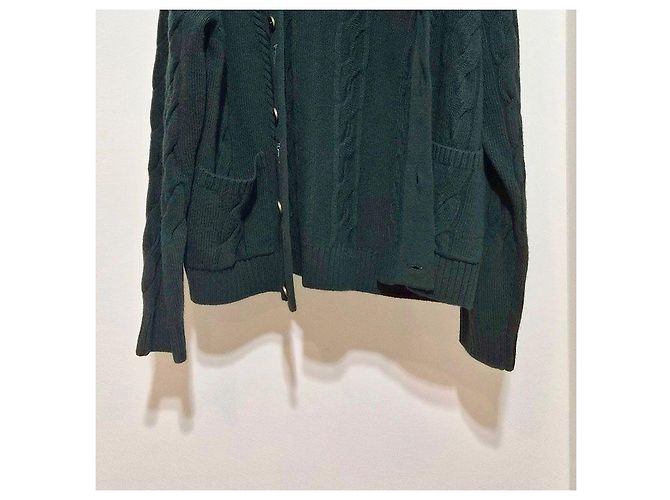 Louis Vuitton Bestickter Wollcardigan mit Zopfmuster Grün - Ansicht 5
