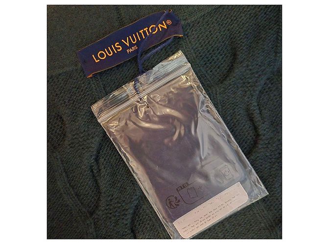Louis Vuitton Bestickter Wollcardigan mit Zopfmuster Grün - Ansicht 6
