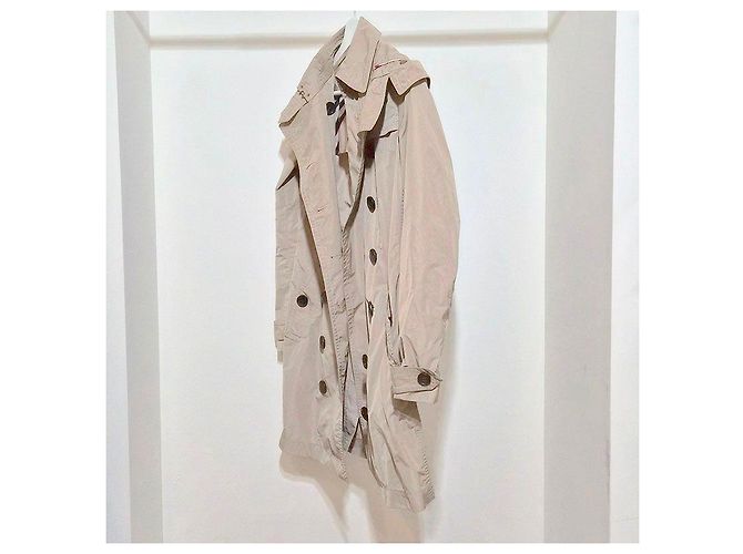 Trench Coat Burberry com capuz bege Marrom - vista 2