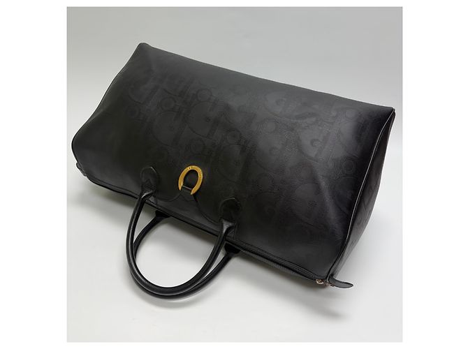 Dior Borsa Boston Trotter Nera Borsa da Viaggio Unisex Nero - vista 12