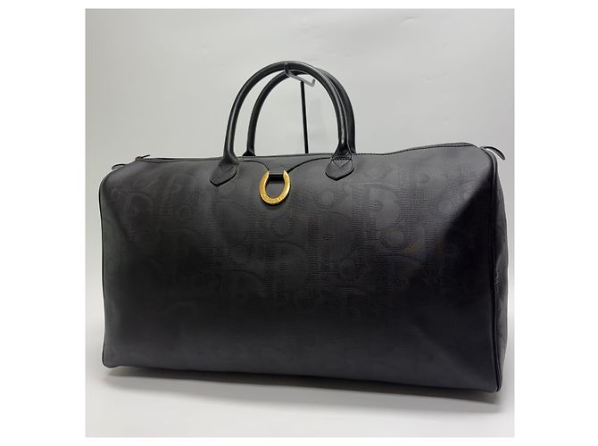 Dior Borsa Boston Trotter Nera Borsa da Viaggio Unisex Nero - vista 4