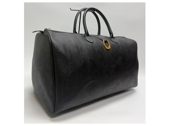 Dior Borsa Boston Trotter Nera Borsa da Viaggio Unisex Nero - vista 5