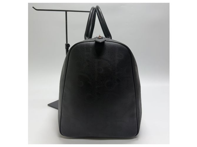 Dior Borsa Boston Trotter Nera Borsa da Viaggio Unisex Nero - vista 8