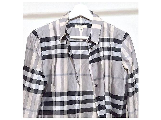 Camicia Burberry in seta a quadri Multicolore - vista 4