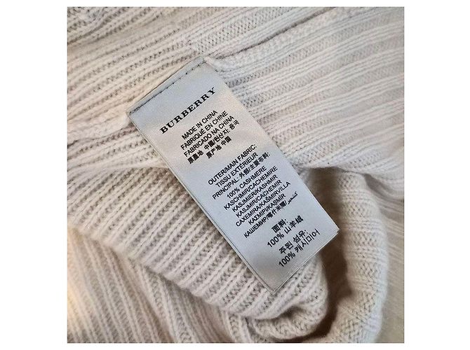 Burberry Kaschmir-Strickpullover langärmlig Weiß - Ansicht 7