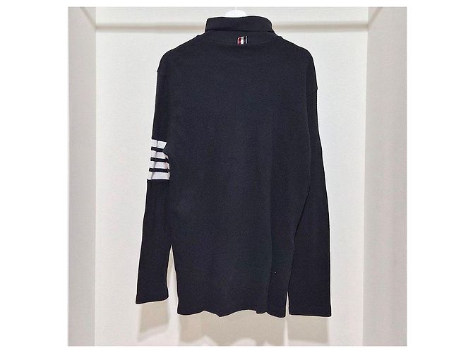 Thom Browne Rollkragenpullover in Waffelstrick Blau - Ansicht 3