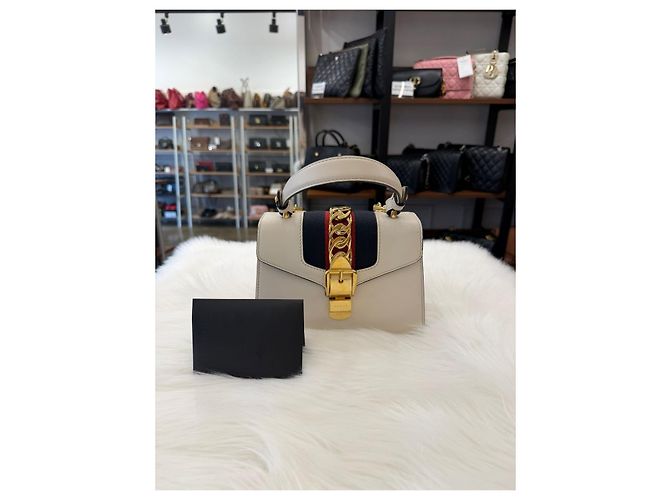 Gucci Borsa a tracolla Sylvie Mini White Bianco - vista 4