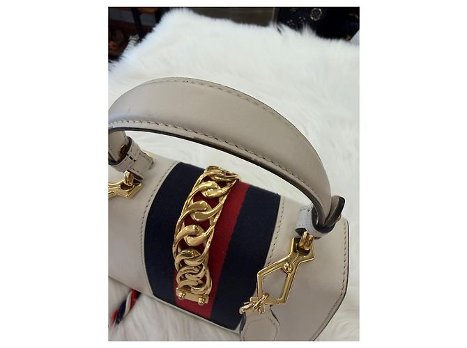 Gucci Borsa a tracolla Sylvie Mini White Bianco - vista 8