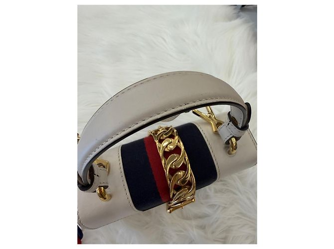 Gucci Borsa a tracolla Sylvie Mini White Bianco - vista 9