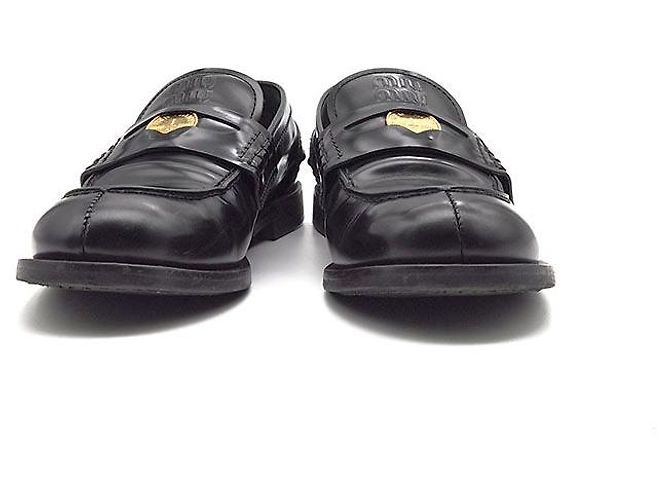 Miu Miu Mocassini Penny spazzolati Nero - vista 2
