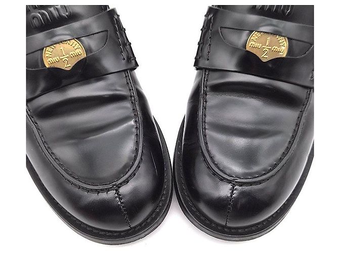 Miu Miu Mocassini Penny spazzolati Nero - vista 4