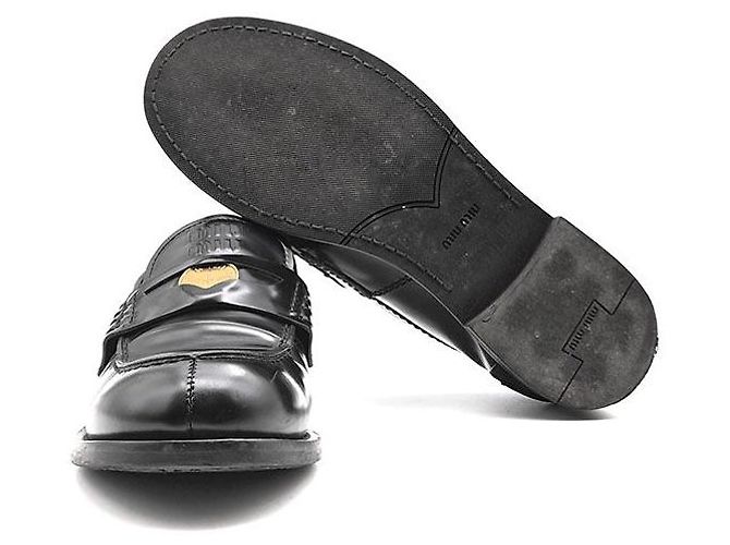 Miu Miu Mocassini Penny spazzolati Nero - vista 6
