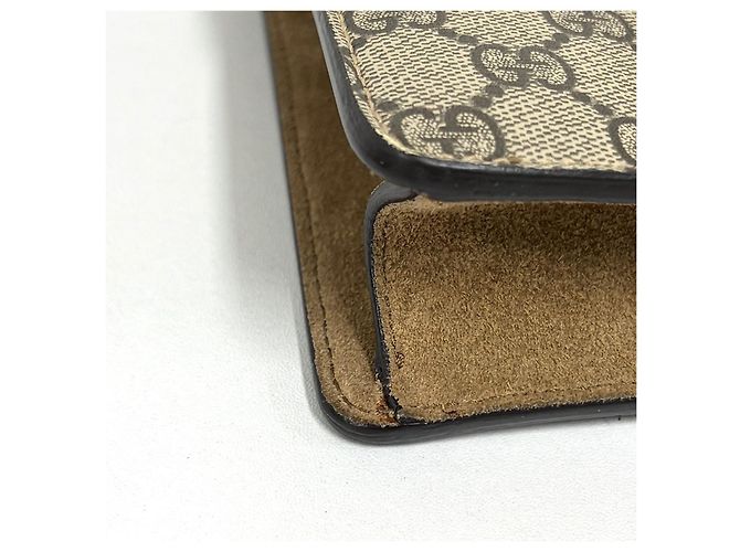 Gucci Sac à bandoulière Dionysus Supreme Chain Crossbody Beige Marron - vue 10