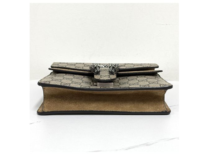 Gucci Sac à bandoulière Dionysus Supreme Chain Crossbody Beige Marron - vue 12