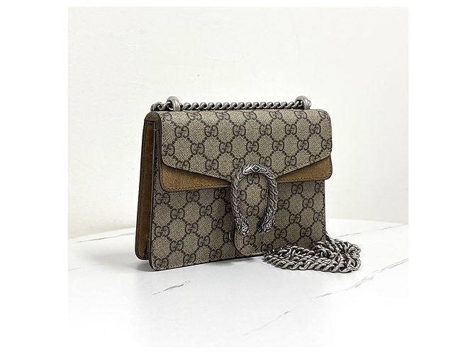 Gucci Sac à bandoulière Dionysus Supreme Chain Crossbody Beige Marron - vue 2