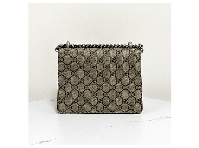 Gucci Sac à bandoulière Dionysus Supreme Chain Crossbody Beige Marron - vue 4