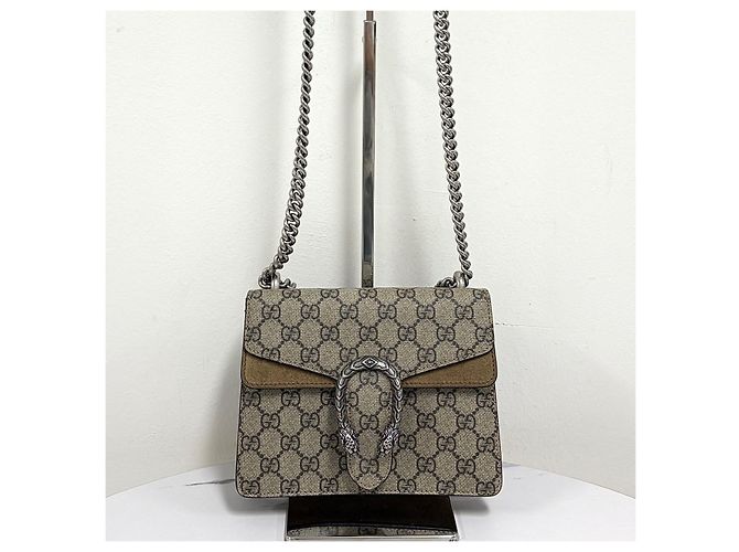 Gucci Sac à bandoulière Dionysus Supreme Chain Crossbody Beige Marron - vue 5