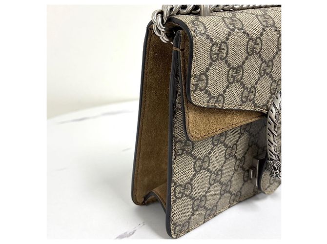 Gucci Sac à bandoulière Dionysus Supreme Chain Crossbody Beige Marron - vue 8