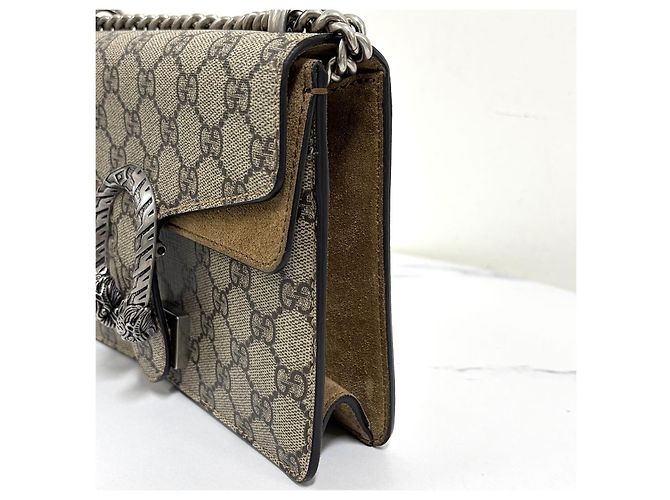 Gucci Sac à bandoulière Dionysus Supreme Chain Crossbody Beige Marron - vue 9