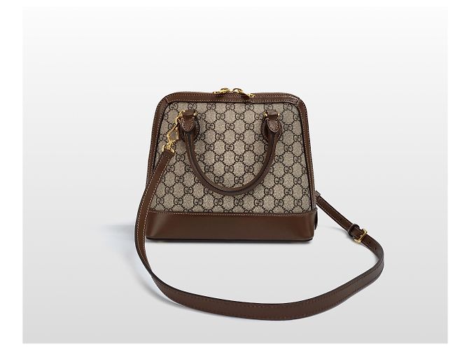 Horsebit 1955 Gucci Mini borsa crossbody con manico superiore e morsetto marrone - vista 12