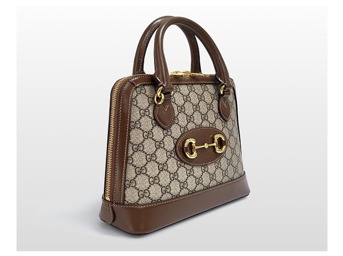 Horsebit 1955 Gucci Mini borsa crossbody con manico superiore e morsetto marrone - vista 4