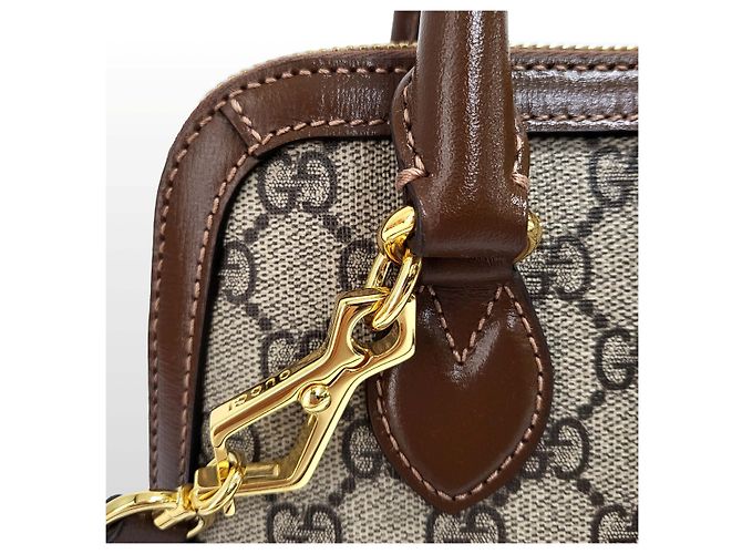 Horsebit 1955 Gucci Mini borsa crossbody con manico superiore e morsetto marrone - vista 6