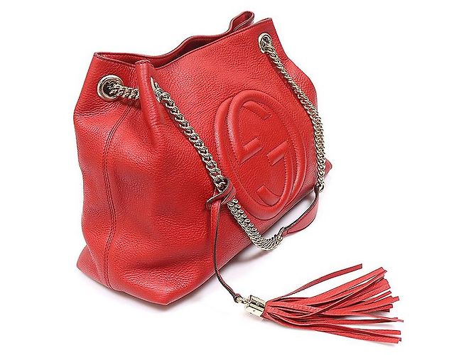 Gucci Borsa a tracolla Soho Tassel in pelle rossa e dorata Rosso - vista 2