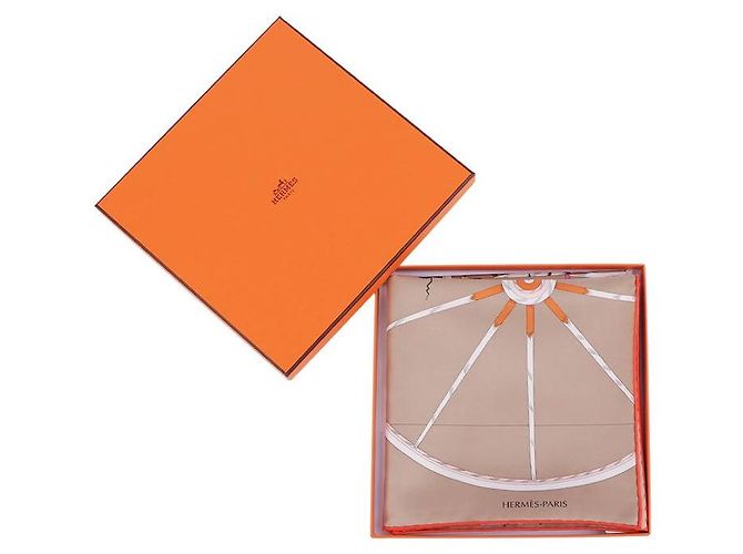 Hermès Nature in Journey Schal Blau - Ansicht 10
