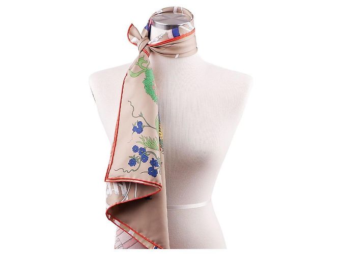 Hermès Nature in Journey Schal Blau - Ansicht 9