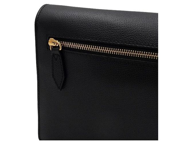 Burberry Macken Small Flap Schultertasche und Crossbody aus schwarzem Leder House Check - Ansicht 11