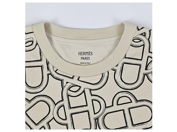 Hermès Camiseta Maxi de punto de algodón estampado para mujer Castaño - vista 10