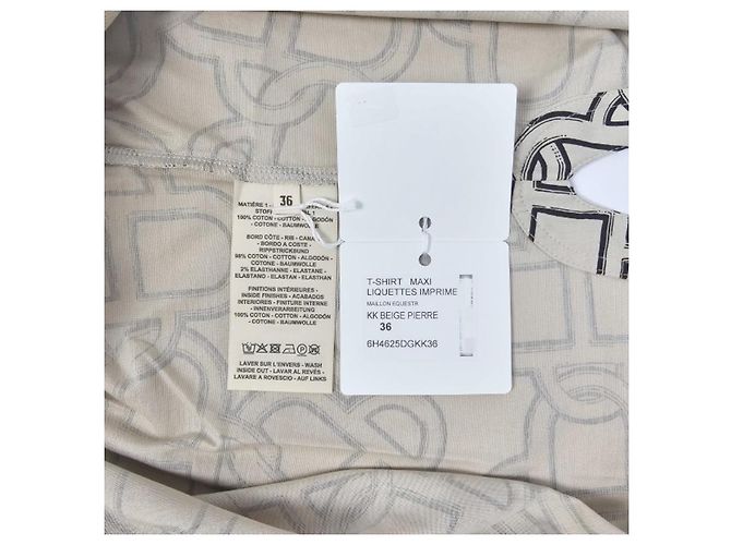 Hermès Camiseta Maxi de punto de algodón estampado para mujer Castaño - vista 11