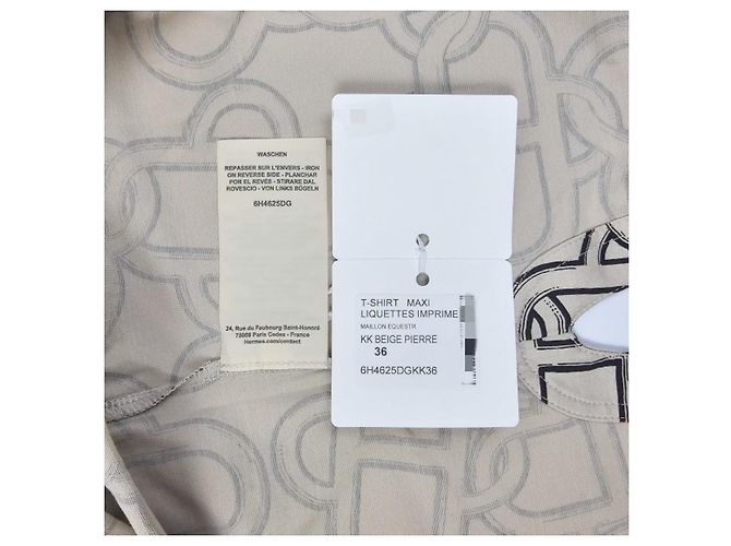 Hermès Camiseta Maxi de punto de algodón estampado para mujer Castaño - vista 12