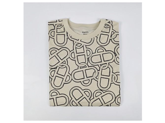 Hermès Camiseta Maxi de punto de algodón estampado para mujer Castaño - vista 13