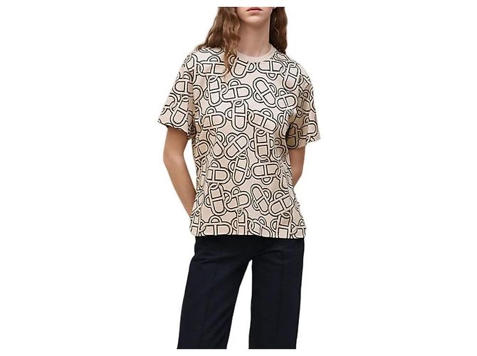 Hermès Camiseta Maxi de punto de algodón estampado para mujer Castaño - vista 2