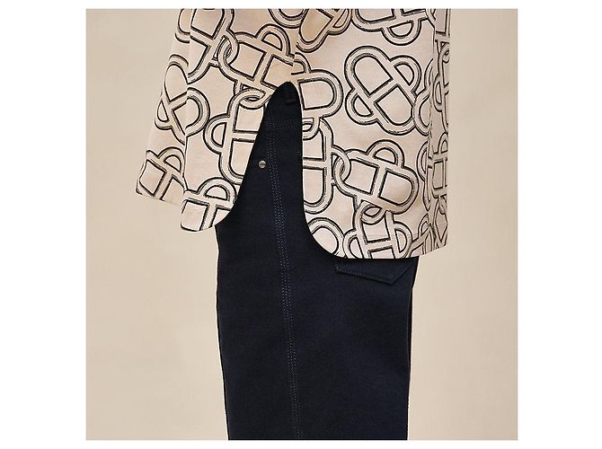 Hermès Camiseta Maxi de punto de algodón estampado para mujer Castaño - vista 4