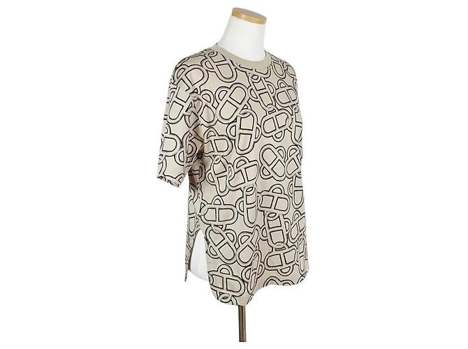 Hermès Camiseta Maxi de punto de algodón estampado para mujer Castaño - vista 7