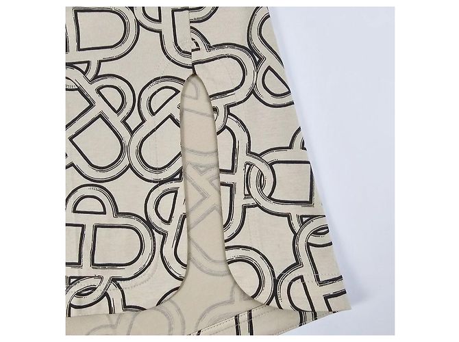 Hermès Camiseta Maxi de punto de algodón estampado para mujer Castaño - vista 9
