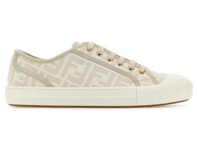 Fendi Sneakers basse in tessuto Bianco - vista 4