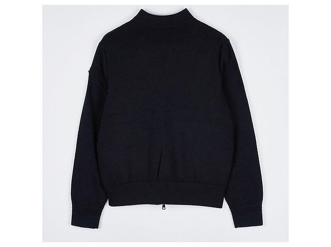 Moncler Cardigan in lana imbottito con zip da uomo Nero - vista 2