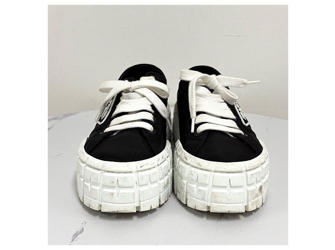 Prada Sneakers in Gabardine Re-Nylon Nero - vista 3
