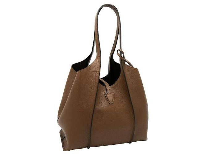 Tod's Borsa Shopper Timeless in pelle Small Marrone - vista 5