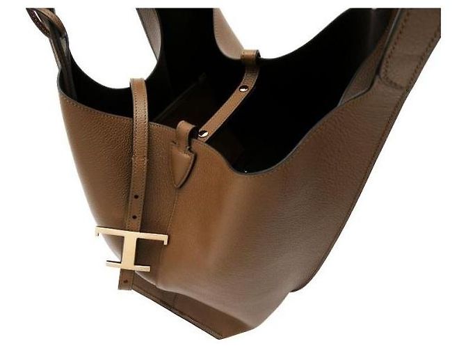 Tod's Borsa Shopper Timeless in pelle Small Marrone - vista 8