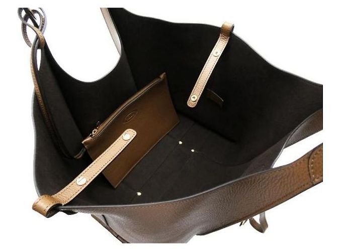 Tod's Borsa Shopper Timeless in pelle Small Marrone - vista 9