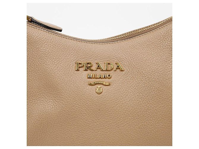 Prada Borsa a Tracolla e Spalla Hobo Vitelho Phoenix Beige Marrone - vista 2