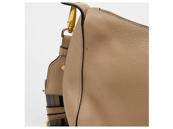Prada Borsa a Tracolla e Spalla Hobo Vitelho Phoenix Beige Marrone - vista 5